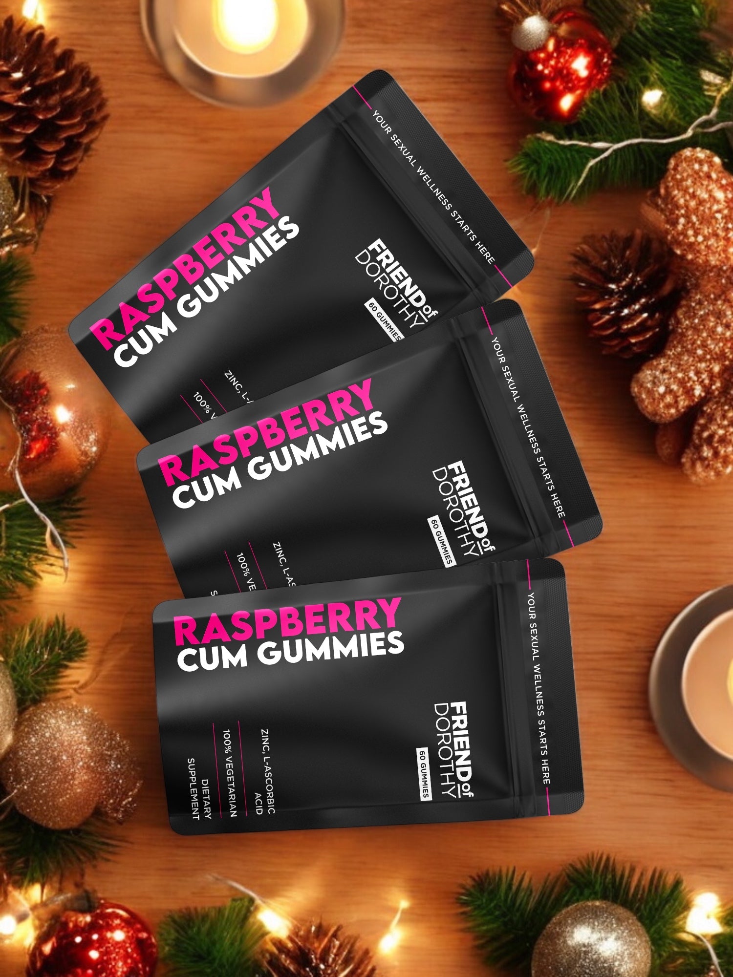 RASPBERRY C*M Gummies - BUY 2 - GET 1 FREE! - cum more intensely and increase your load (3 months supply)