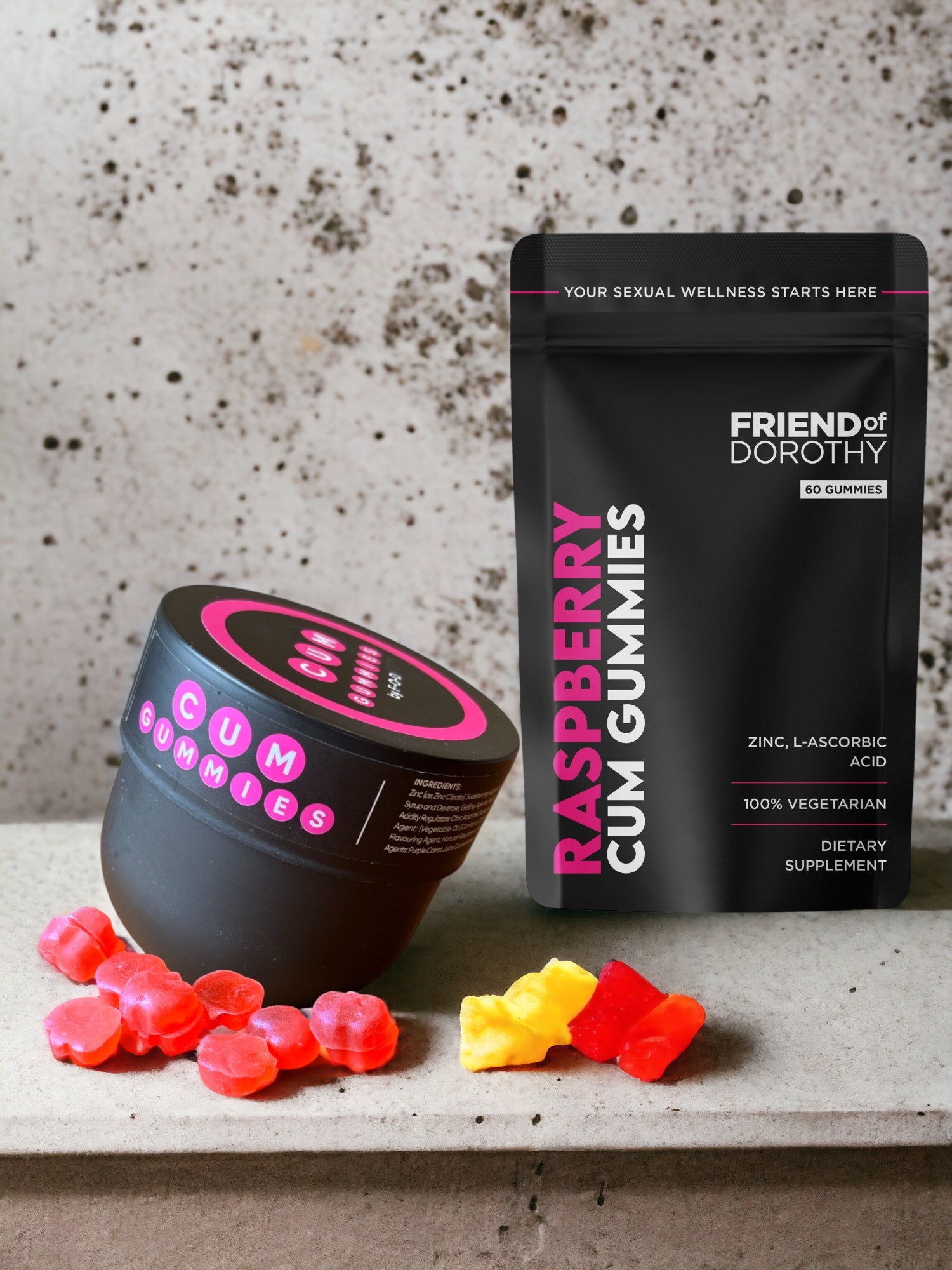 2X RASPBERRY C*M Gummies  m- cum more intensely and increase your load (2 month supply)